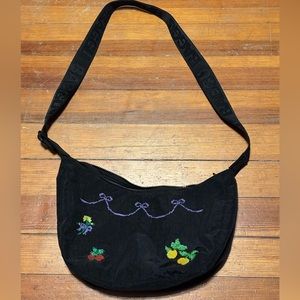 Baggu cross stitch crescent bag